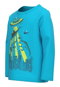 NAME IT Langærmet Bluse Vux Blue Atoll